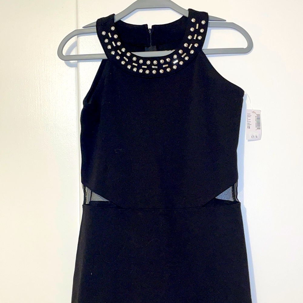 NWT Girls children’s place Black dress/romper  with cutout side.